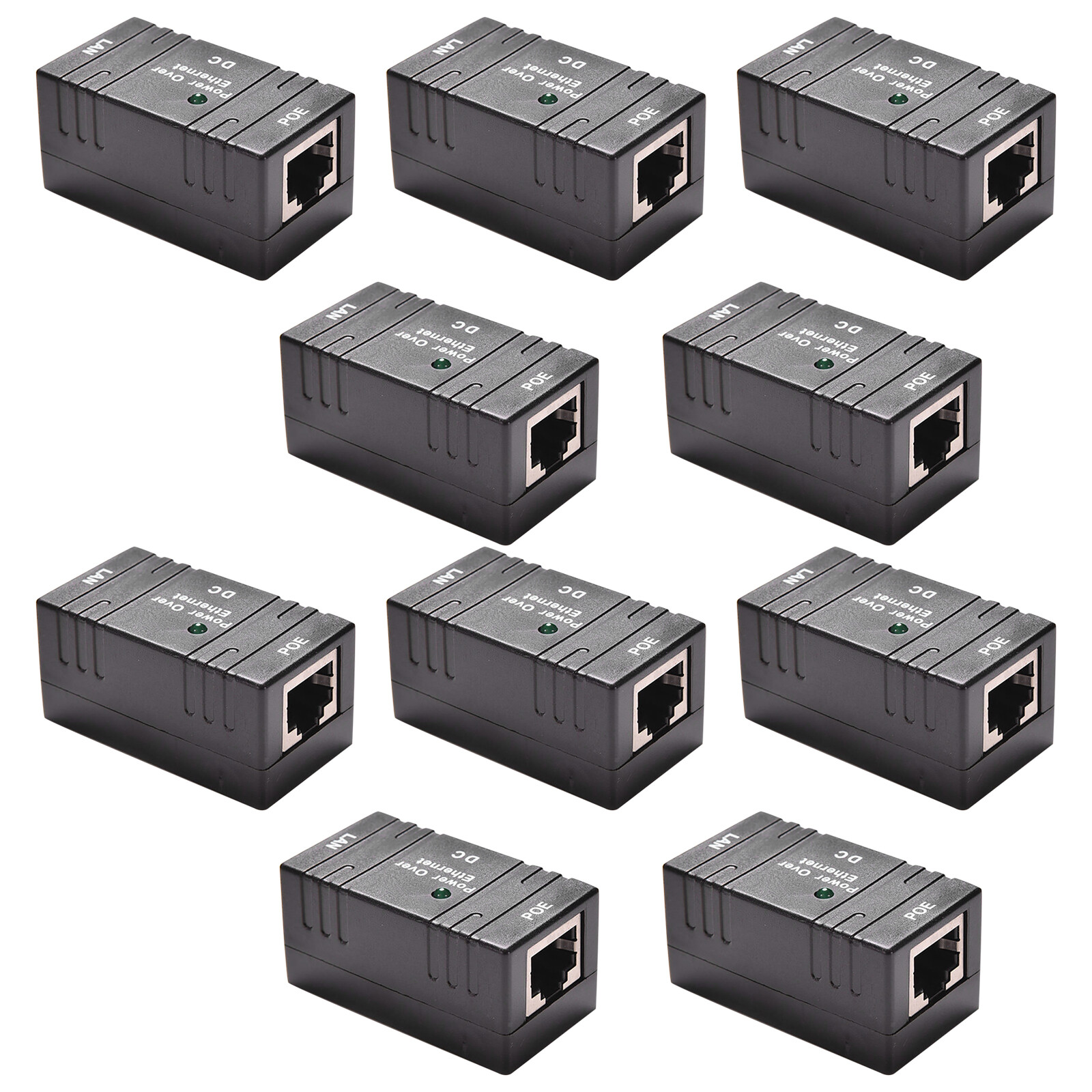 10PCS Passive RJ-45 POE Injector Splitter Power Over Ethernet Adapter CCTV 