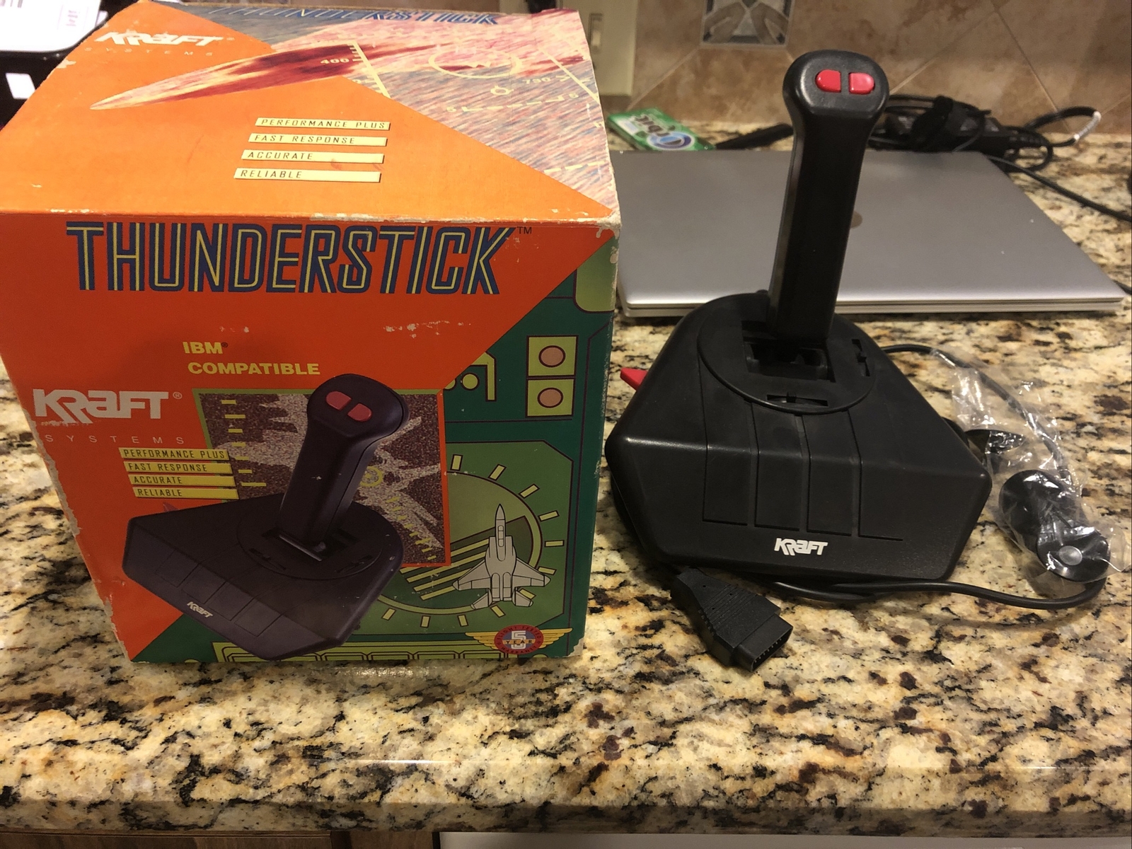 Vintage 1992 Kraft Thunderstick Joystick IBM PC Computers Games W/ Original Box