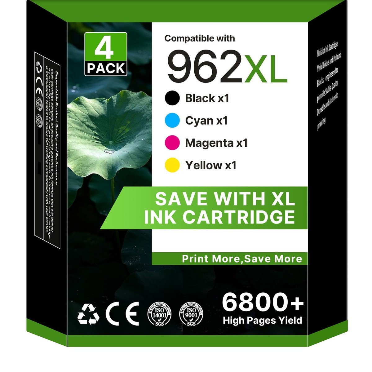 962XL Ink Cartridges Compatible with HP 962Xl 962 - 4 Pack