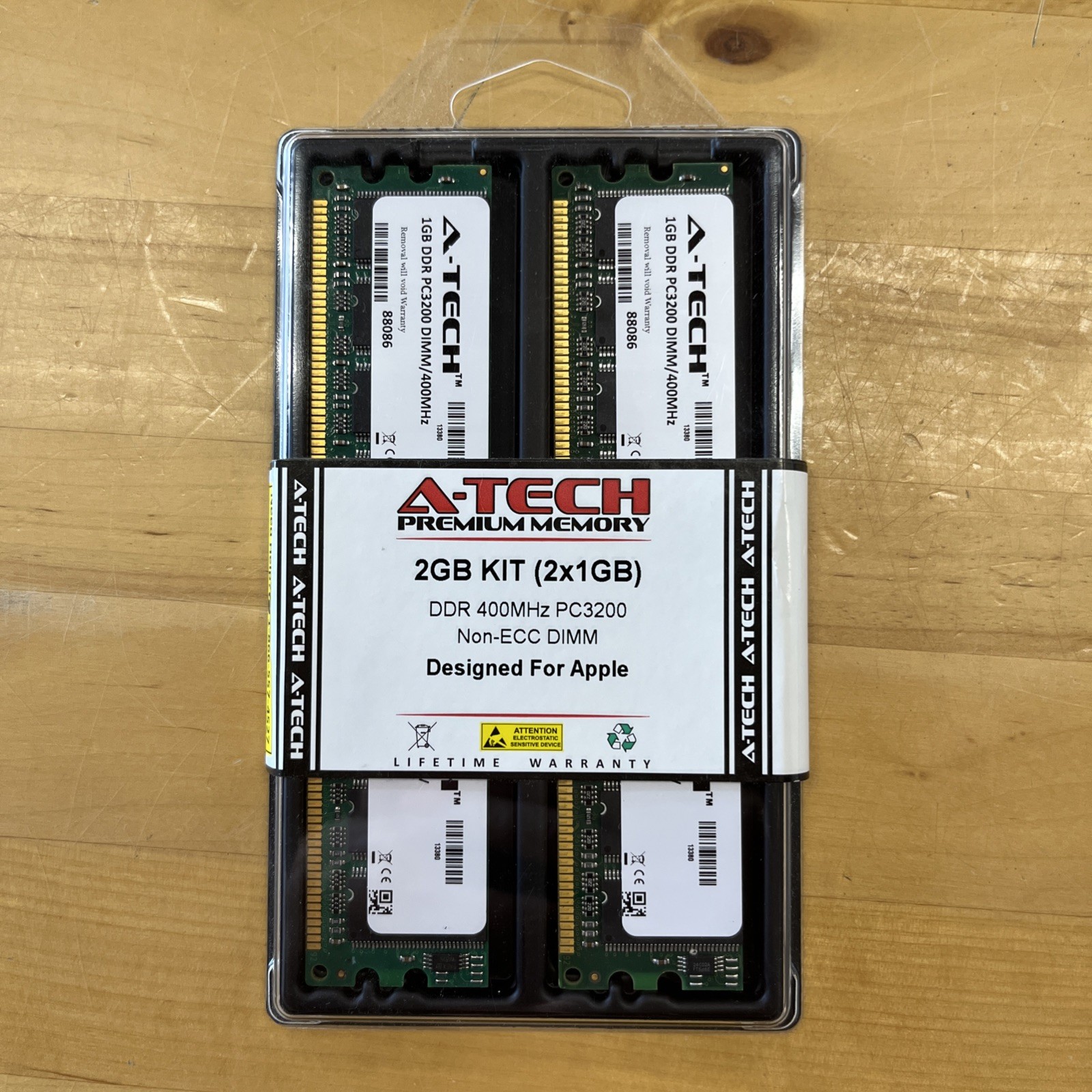 A-Tech 2GB 2 x 1GB PC3200 DDR 400 MHz Desktop DDR1 DIMM 184-Pin Memory RAM 2G 1G