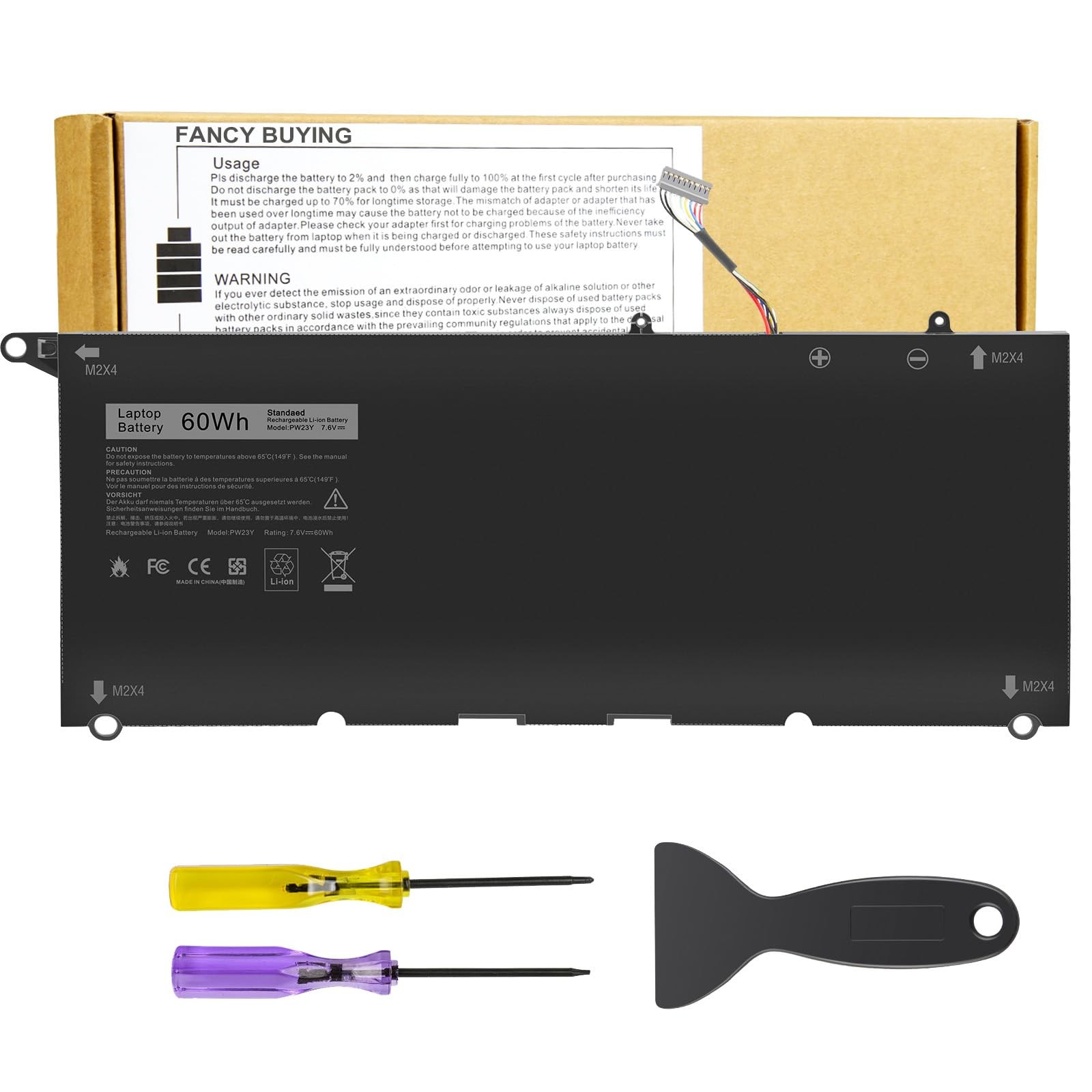 Fancy Buying PW23Y Battery for Dell XPS 13 9360 Black New 60Wh Lithium Polymer