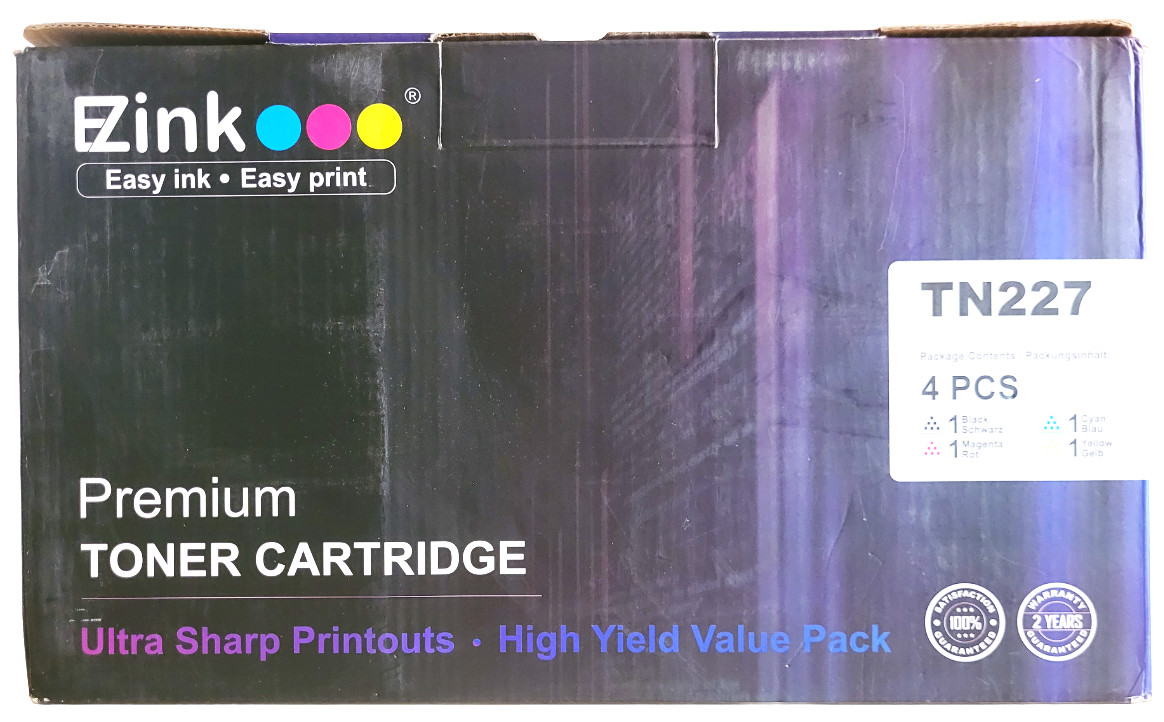 Toner Cartridge Replacement for TN227 CMYK 4 Color Pcs