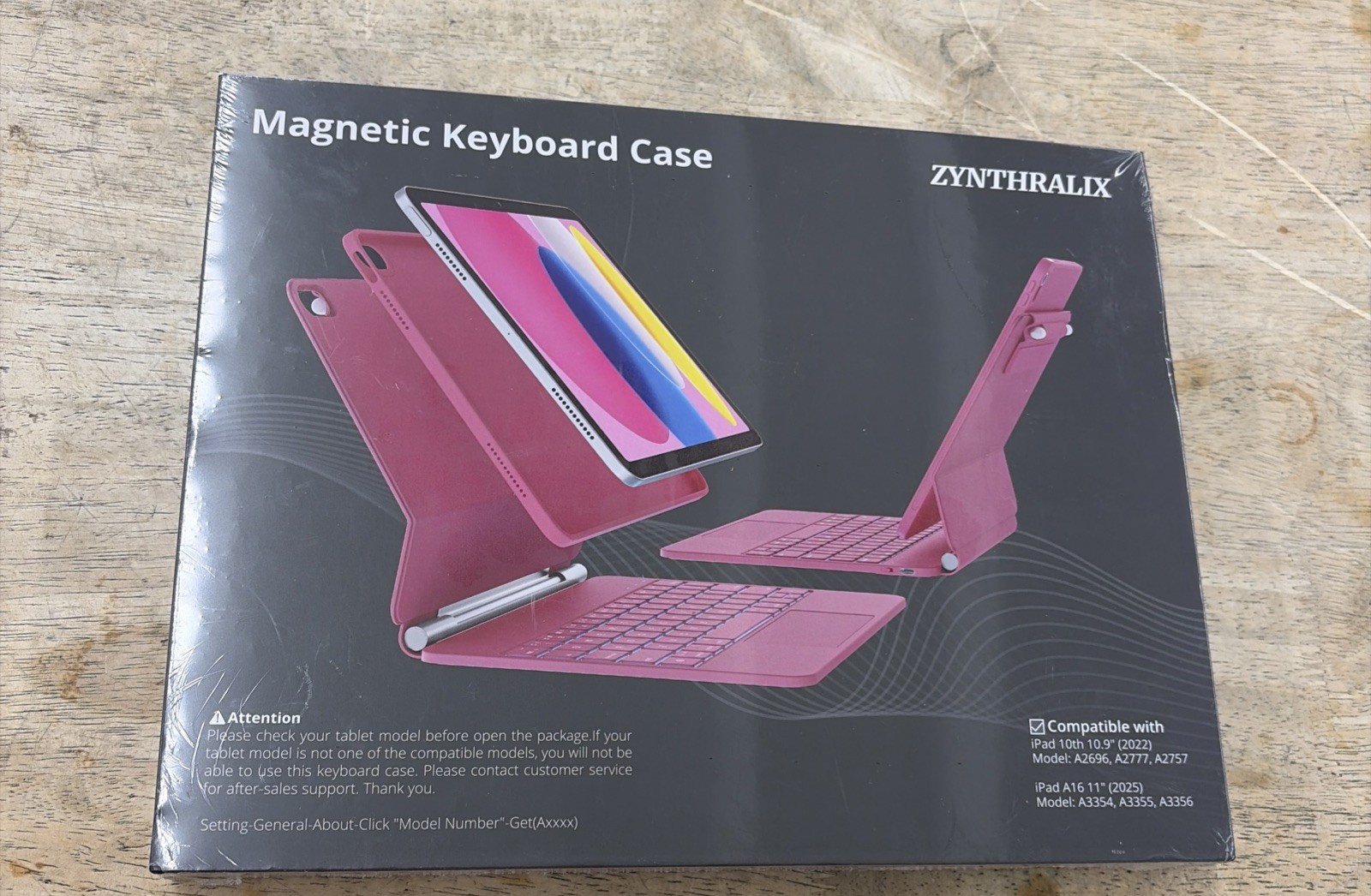 ZYNTHRALIX iPad 11th Gen A16/10th Gen 10.9" Keyboard Case Detachable WHITE
