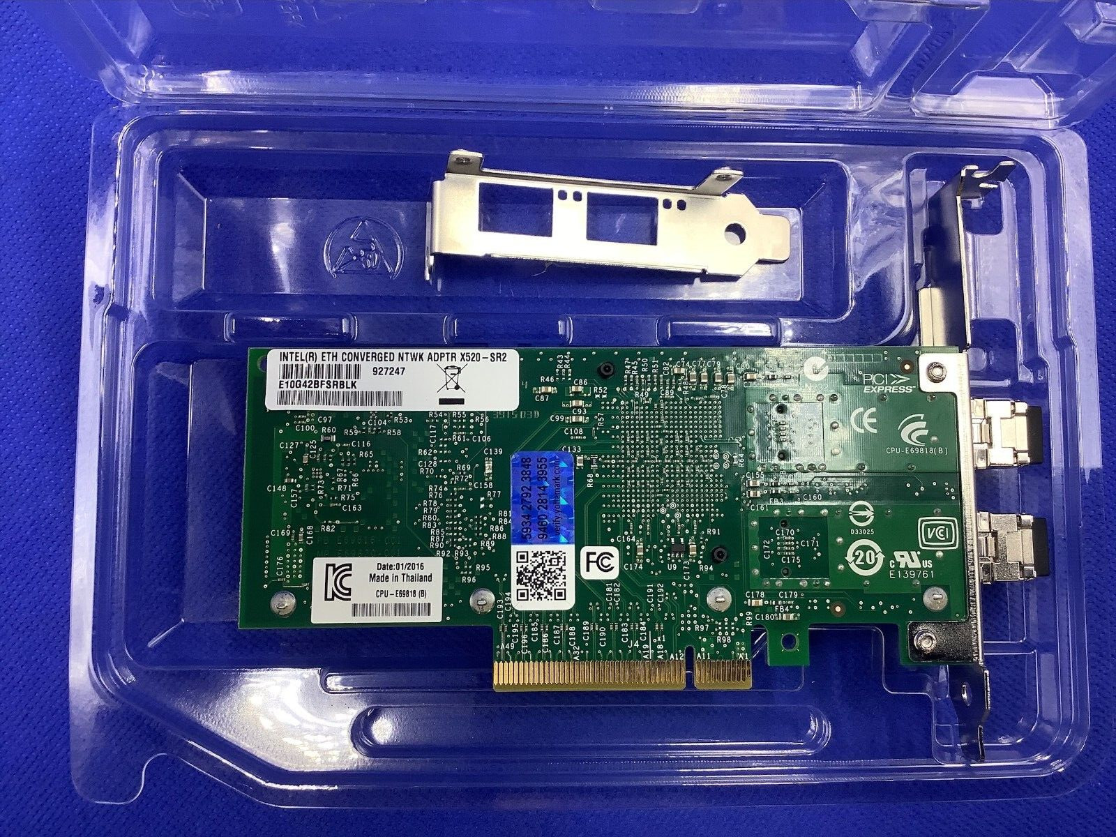 E10G42BFSR Intel X520-SR2 10GbE 2Ports Ethernet Adapter W/Intel Yottamark
