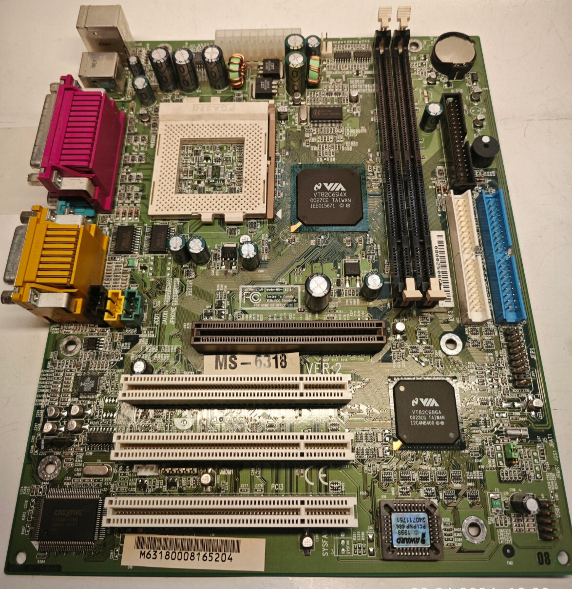 Socket 370 ATX SET MSI MS-6318 Ver 2 / Medion MED 2000, CPU & 128 MB RAM + Bonus