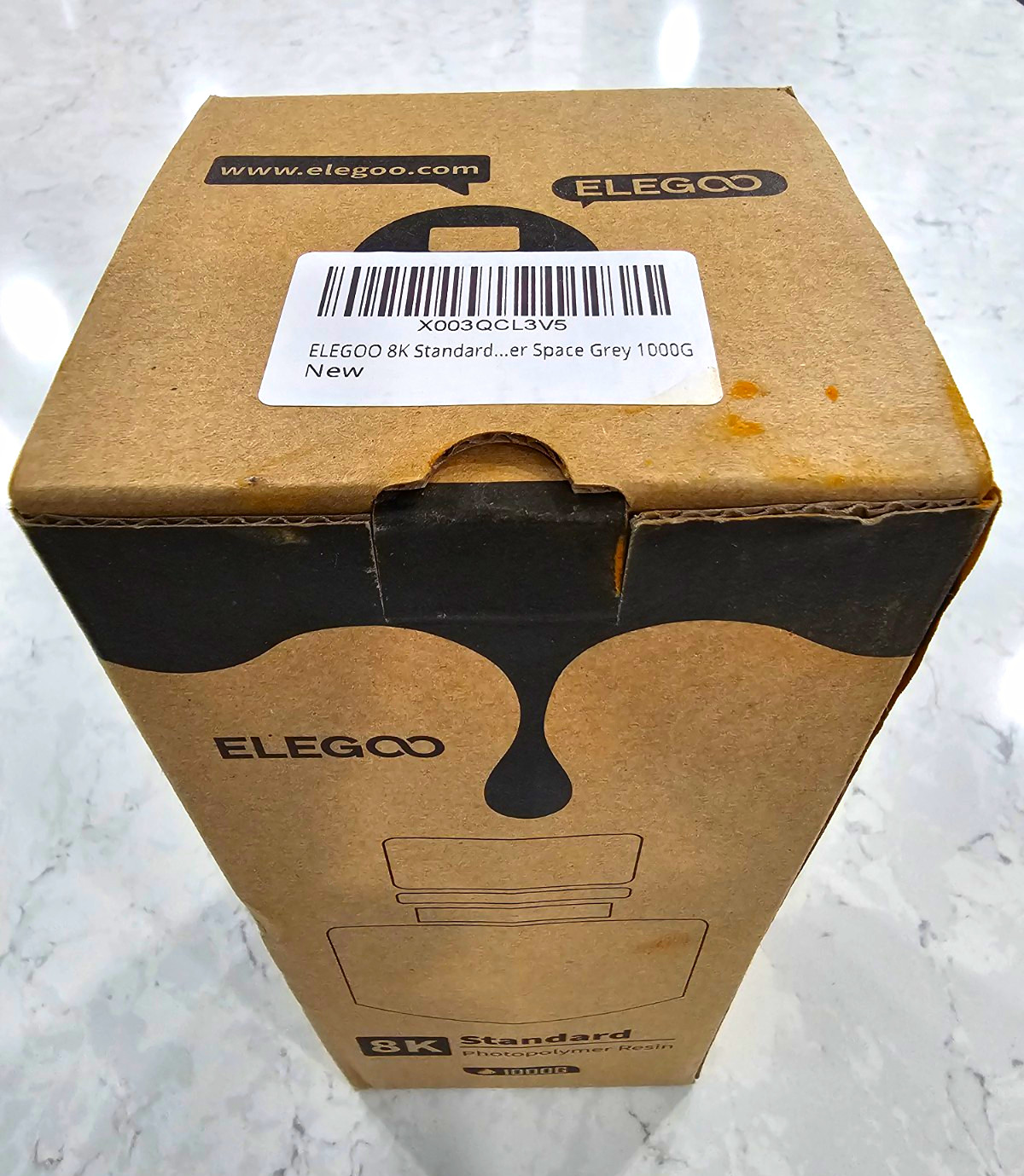 ELEGOO 8K Standard Photopolymer 3D Printer Resin Space Gray 1000g