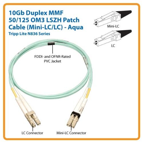 Tripp Lite N83605M 16.4ft Fiber Optic Duplex Cable Aqua