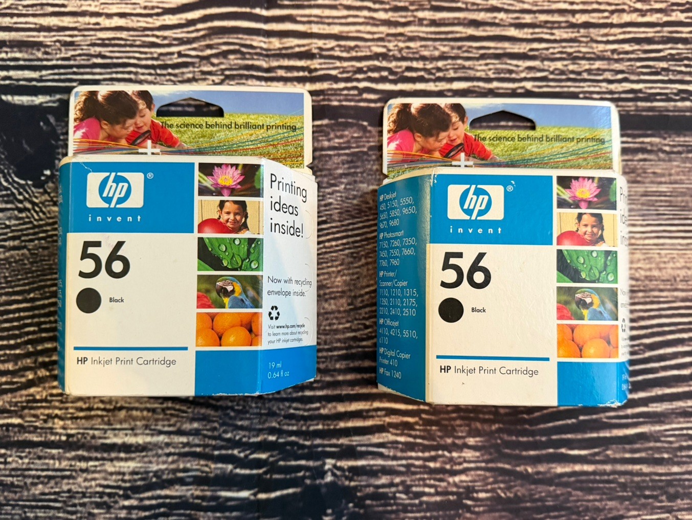 Genuine HP 56 Black Printer Ink Cartridges Brand New lot of 2