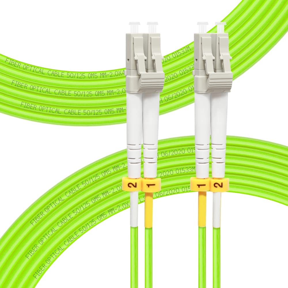 15 Meters LC to LC Multimode Duplex Fiber Optic Patch Cable OM5 Jumper Cord