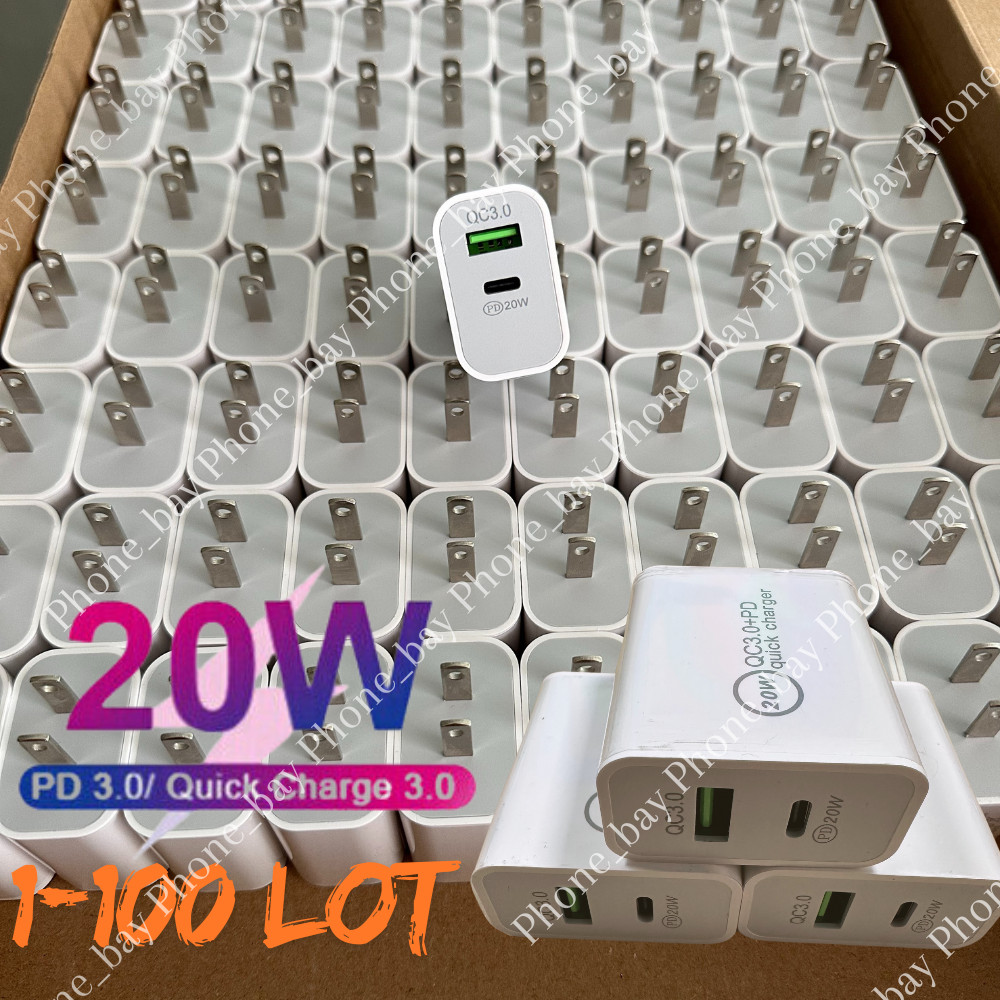 Lot 20W Fast Charger USB C Power Adapter QC 3.0 Cube For iPhone iPad Android