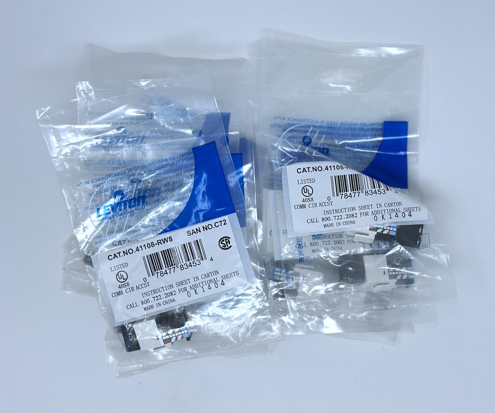 LEVITON 41108-RW8 Voice Grade QuickPort Connector Lot of 9