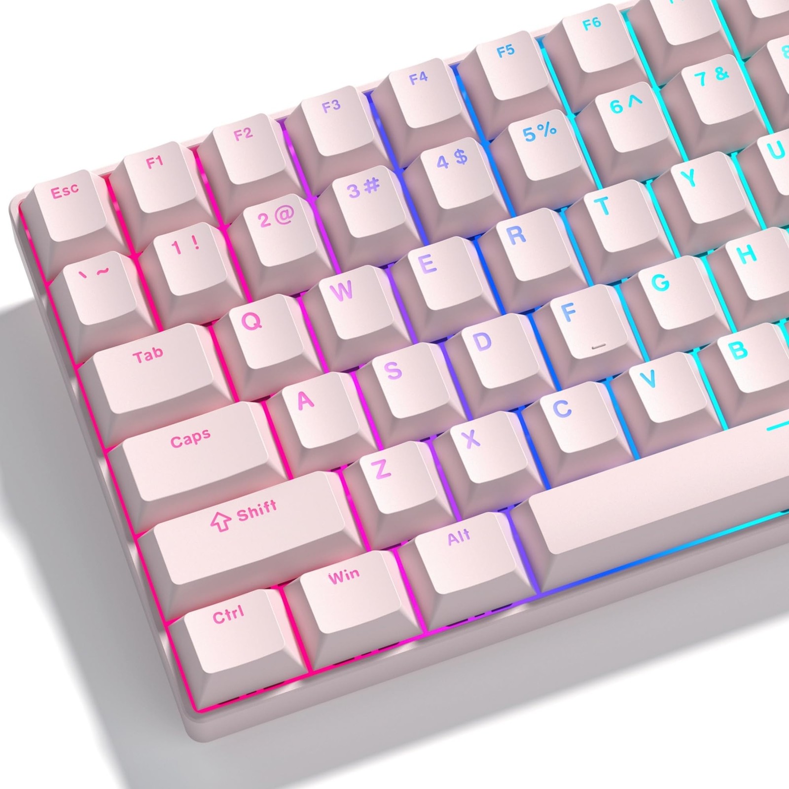 PBT Shine Through Keycaps Cherry Profile Pink Mechanical Keyboard Cap Set