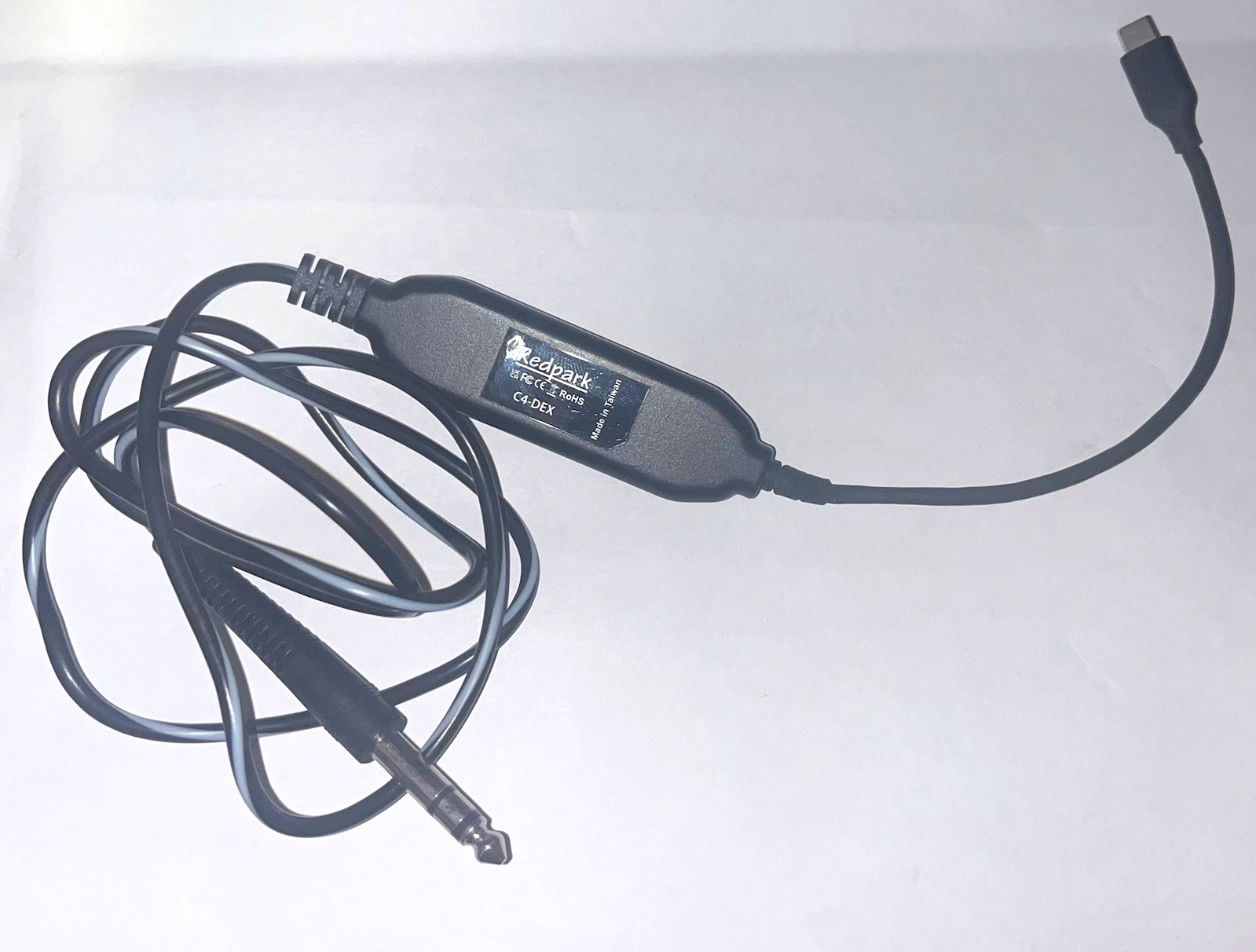 Redpark C4-DEX USB-C to 3.5mm Male DEX Round Connection Cable Black