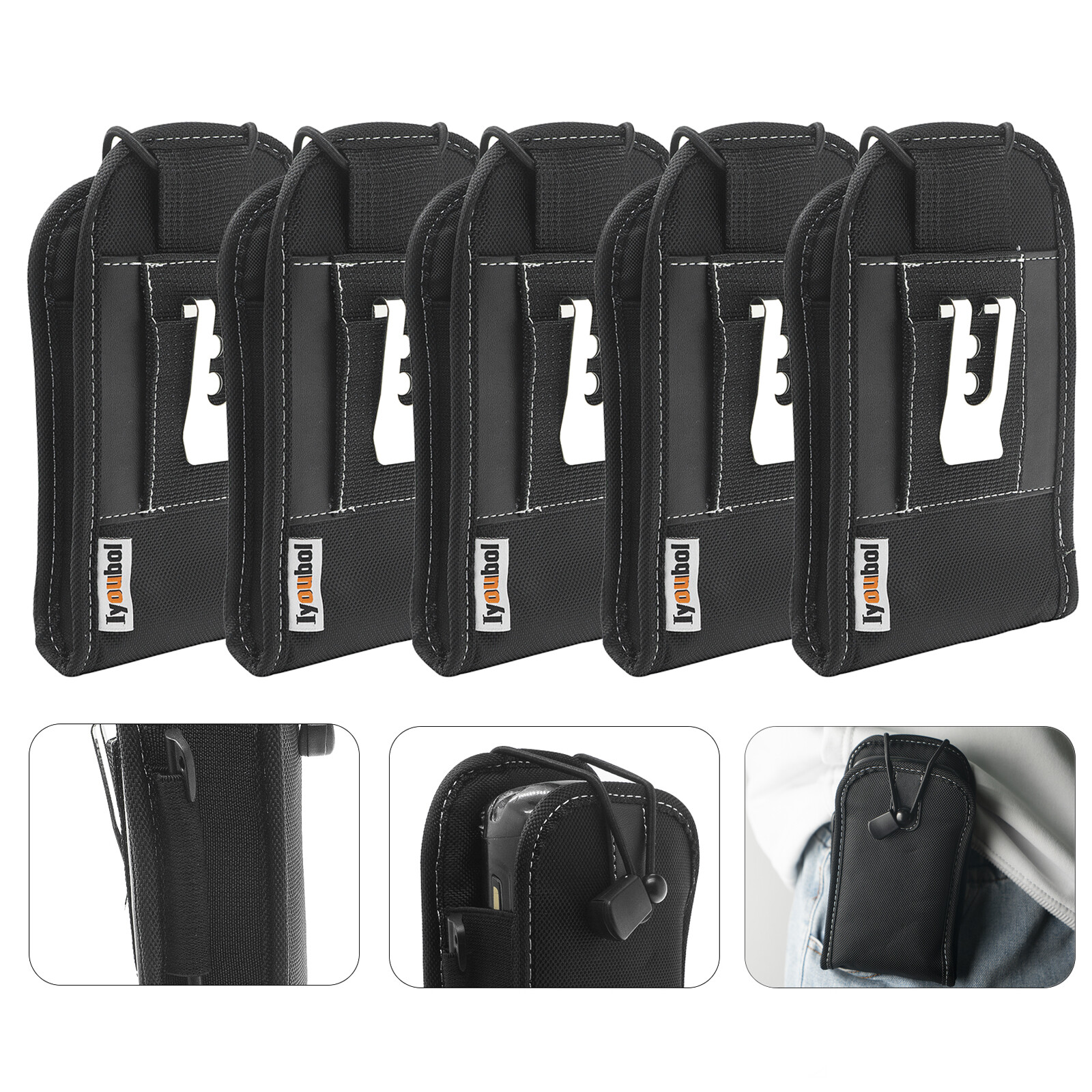 5PCS Nylon Scanner Holster w/ Belt Clip bag for Zebra MC659B MC67 MC55A0 MC5590