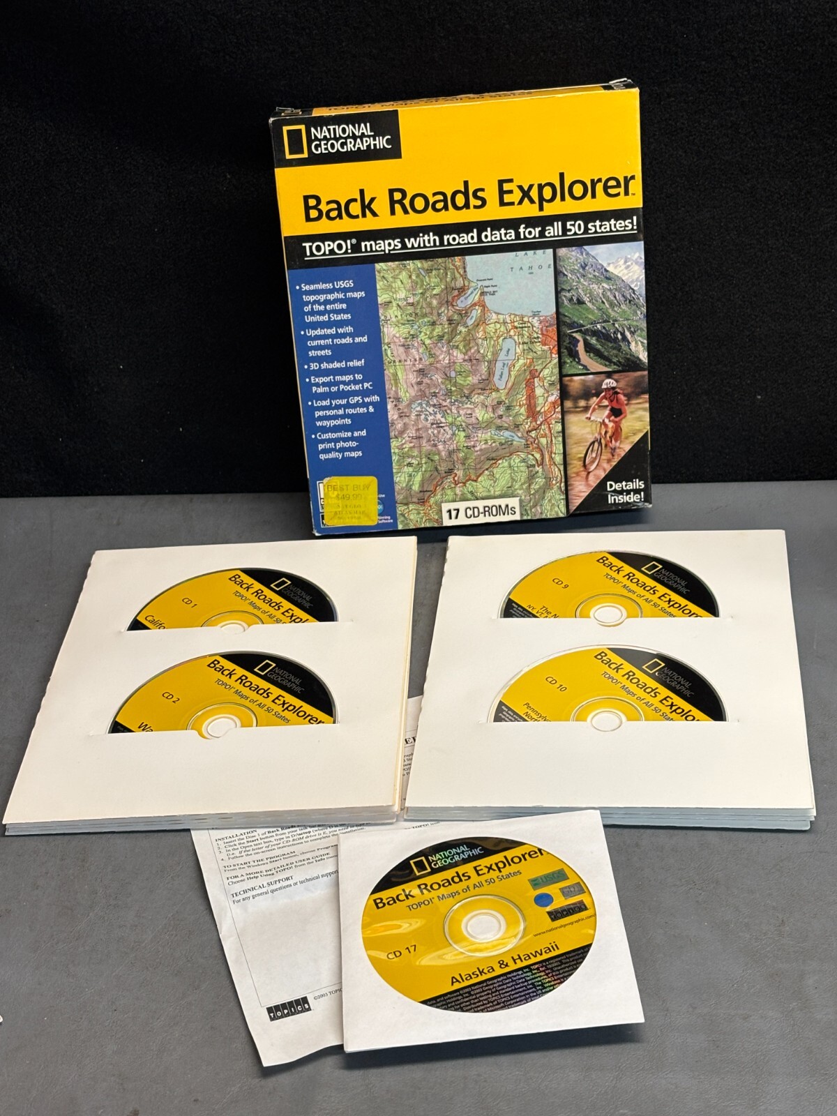 National Geographic Back Roads Explorer 17 CD-ROM PC Topographic Maps 50 States