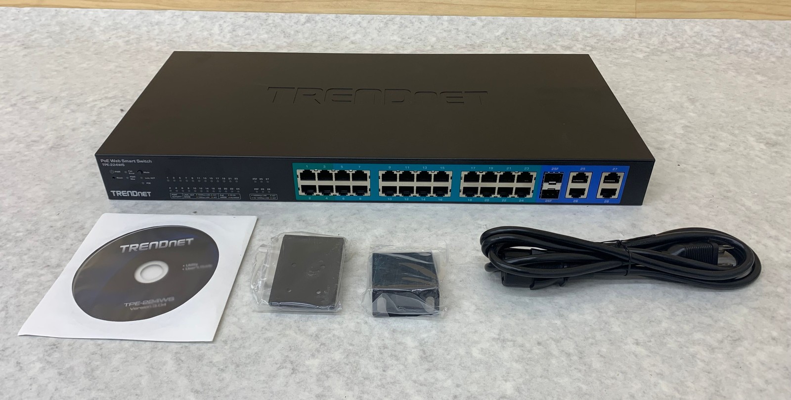 TRENDnet 24-Port 10/100 Mbps 193W Web Smart PoE+ Switch (TPE-224WS)