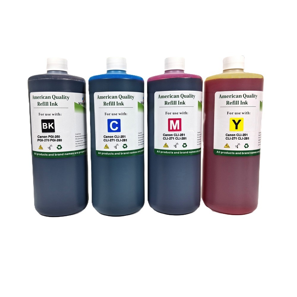 4X1000ml Premium Refill Ink Bottles Kit BKCMY for Canon PGI-280 CLI-281 Bulk Ink