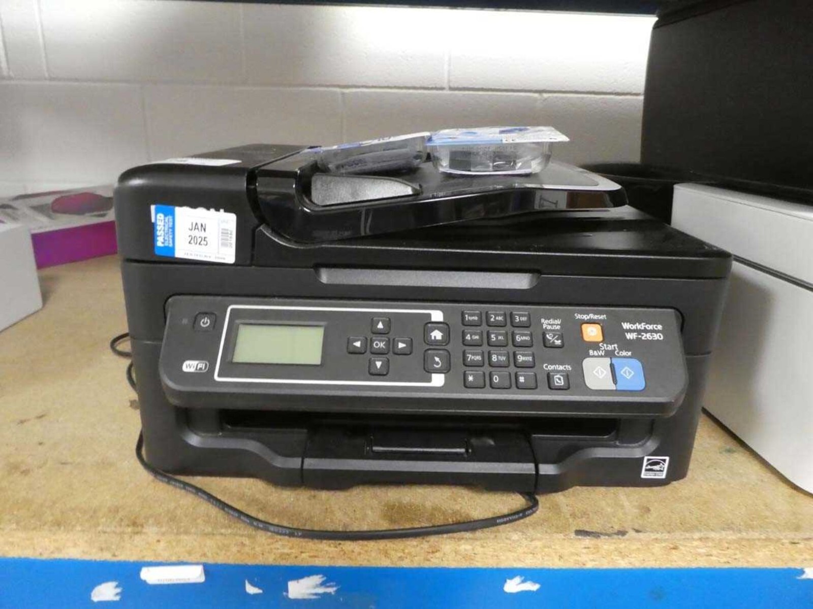 Epson work force WF2630 printer with 2 cyan ink cartridges unboxed