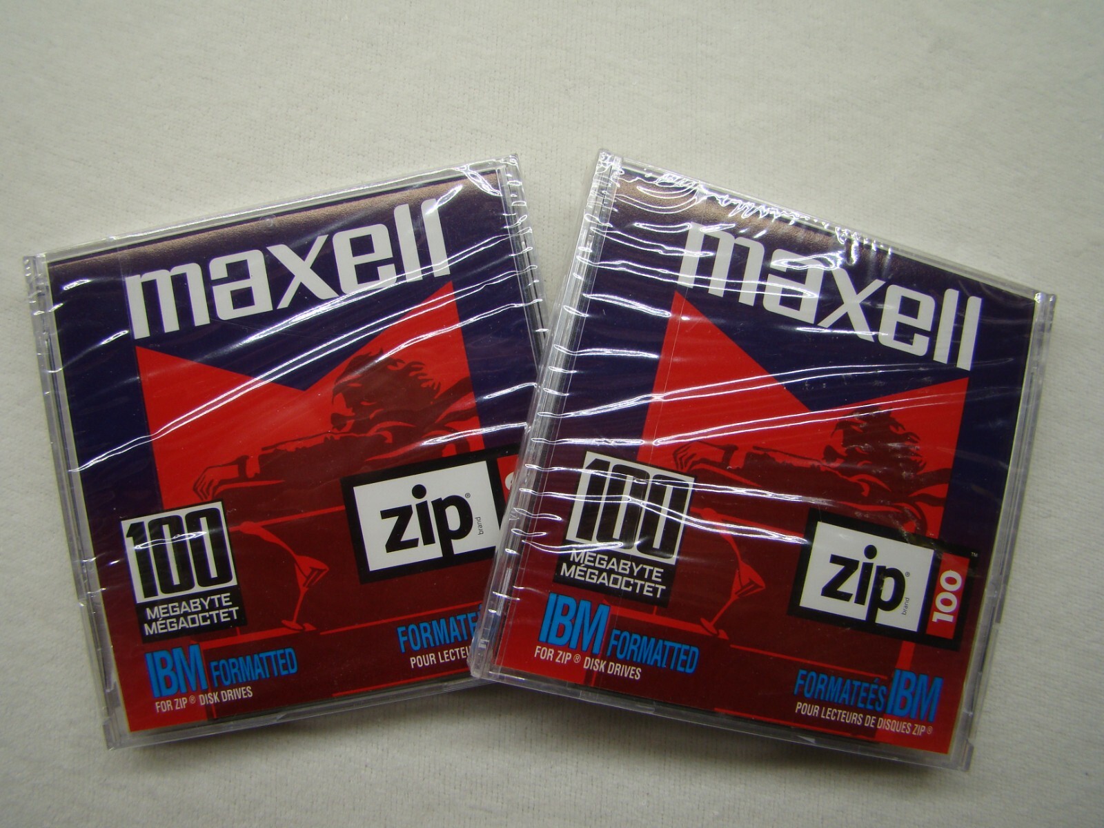 2 Maxell Zip 100 Disks IBM Formatted for Zip Drives