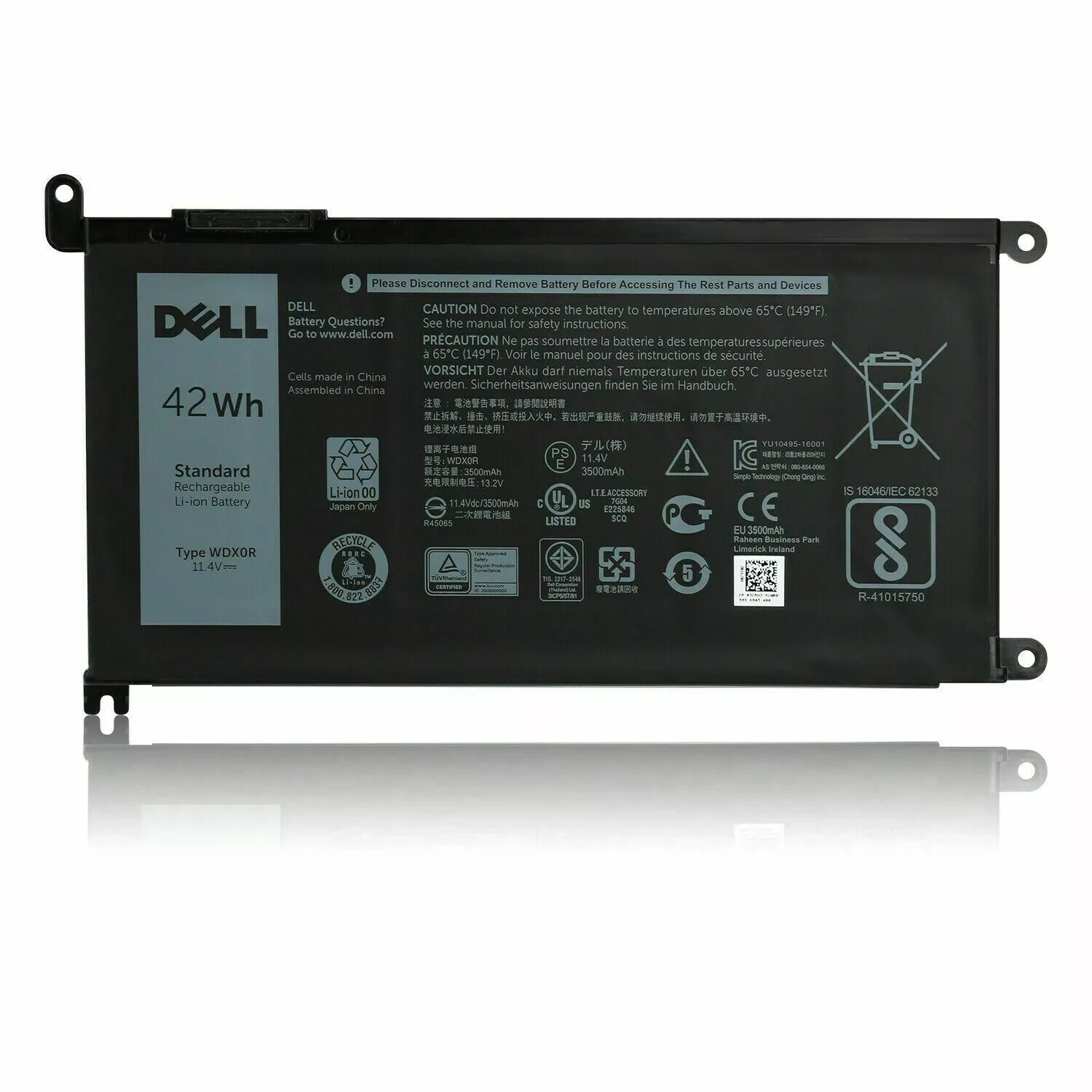 Genuine OEM WDX0R WDXOR for Dell Inspiron Battery 15 5567 5568 13 5368 7368 42Wh
