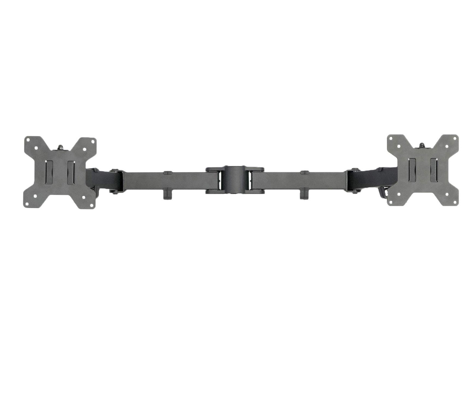 Black Fully Adjustable Dual Monitor Arm Desk Mount 2 Screens Up To 27 Inch