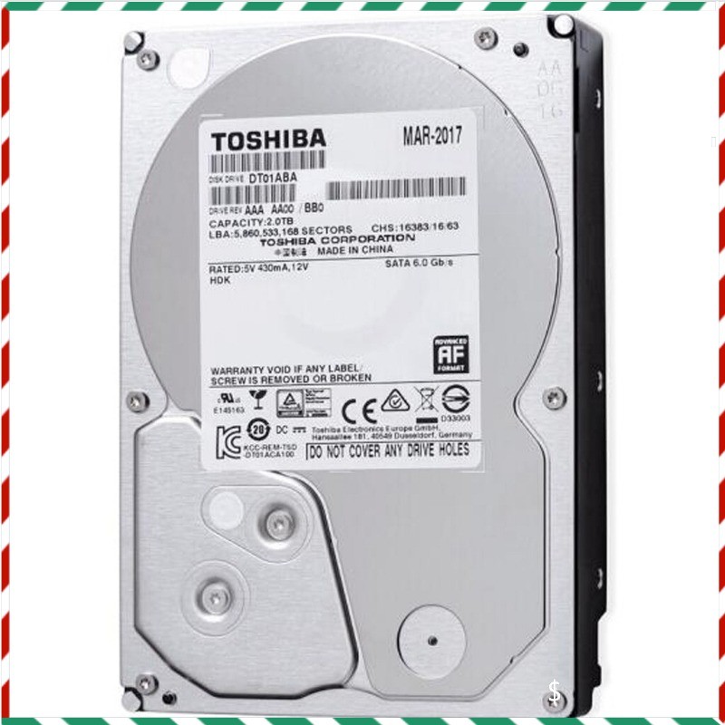 Toshiba Mars C 2TB DT01ABA200V SATA 3.5" Internal Hard Drive for PC DVR CCTV New