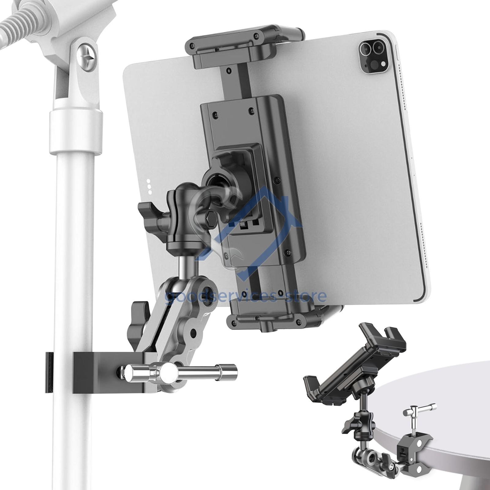 Heavy Duty iPad Tablet Phone Holder Clamp for Mic Stand Bike Treadmill Peloton