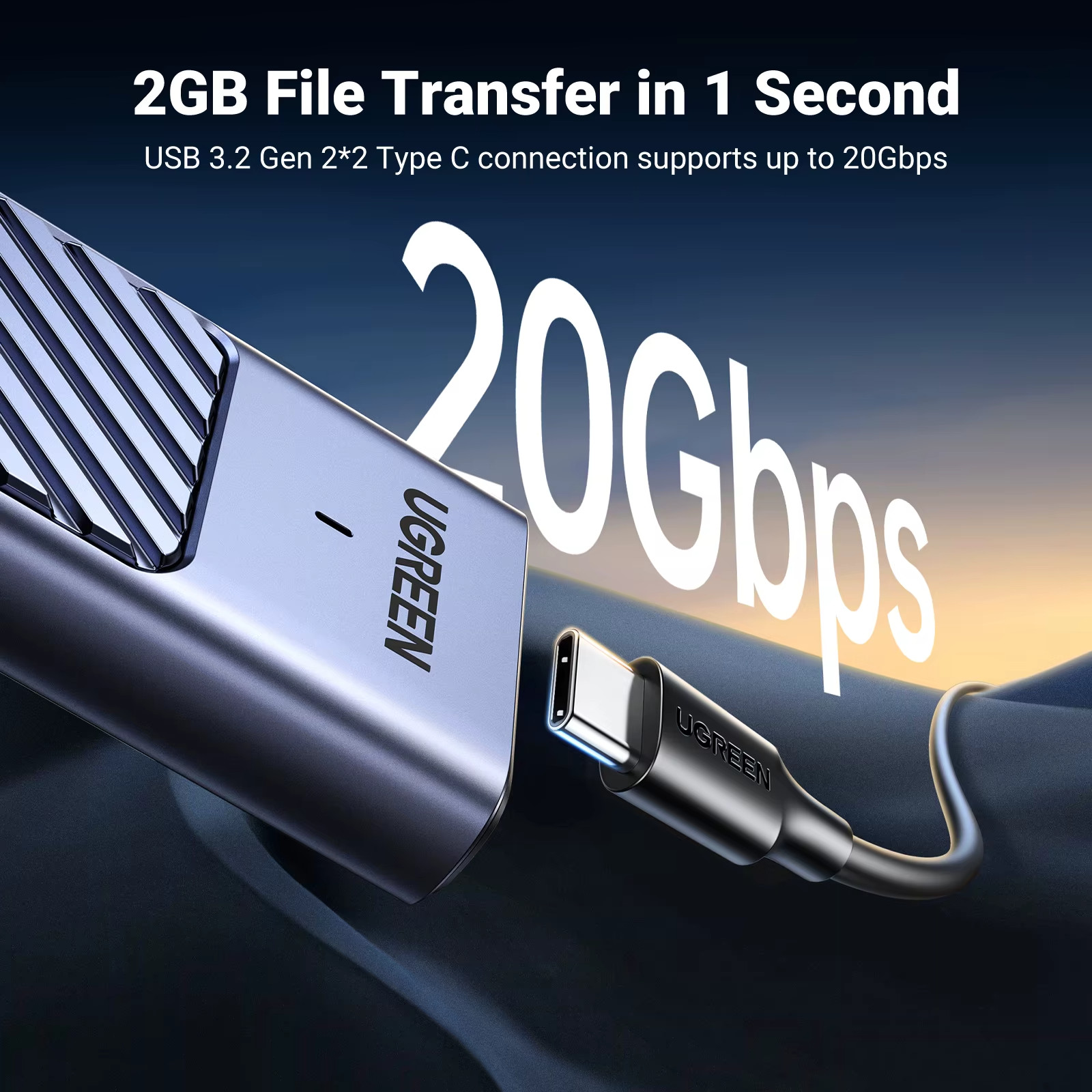 UGREEN 40Gbps NVMe SSD Enclosure M.2 to USB4.0 SSD Case Compatible with M.2 NVME