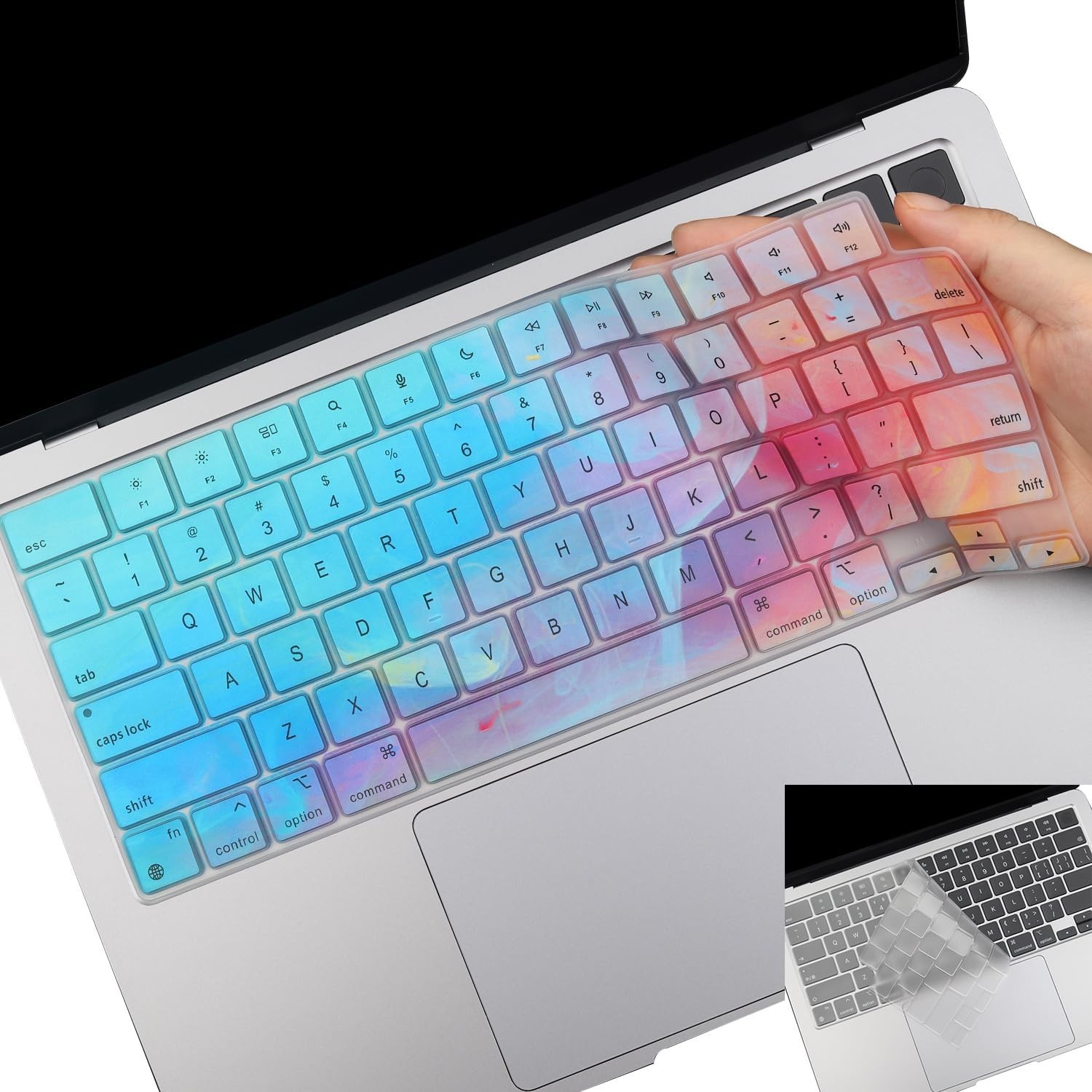2 Pack Cute Keyboard Cover Skin for 2025-2023 Macbook Air 13" 15" M4 M3 M2, 2025