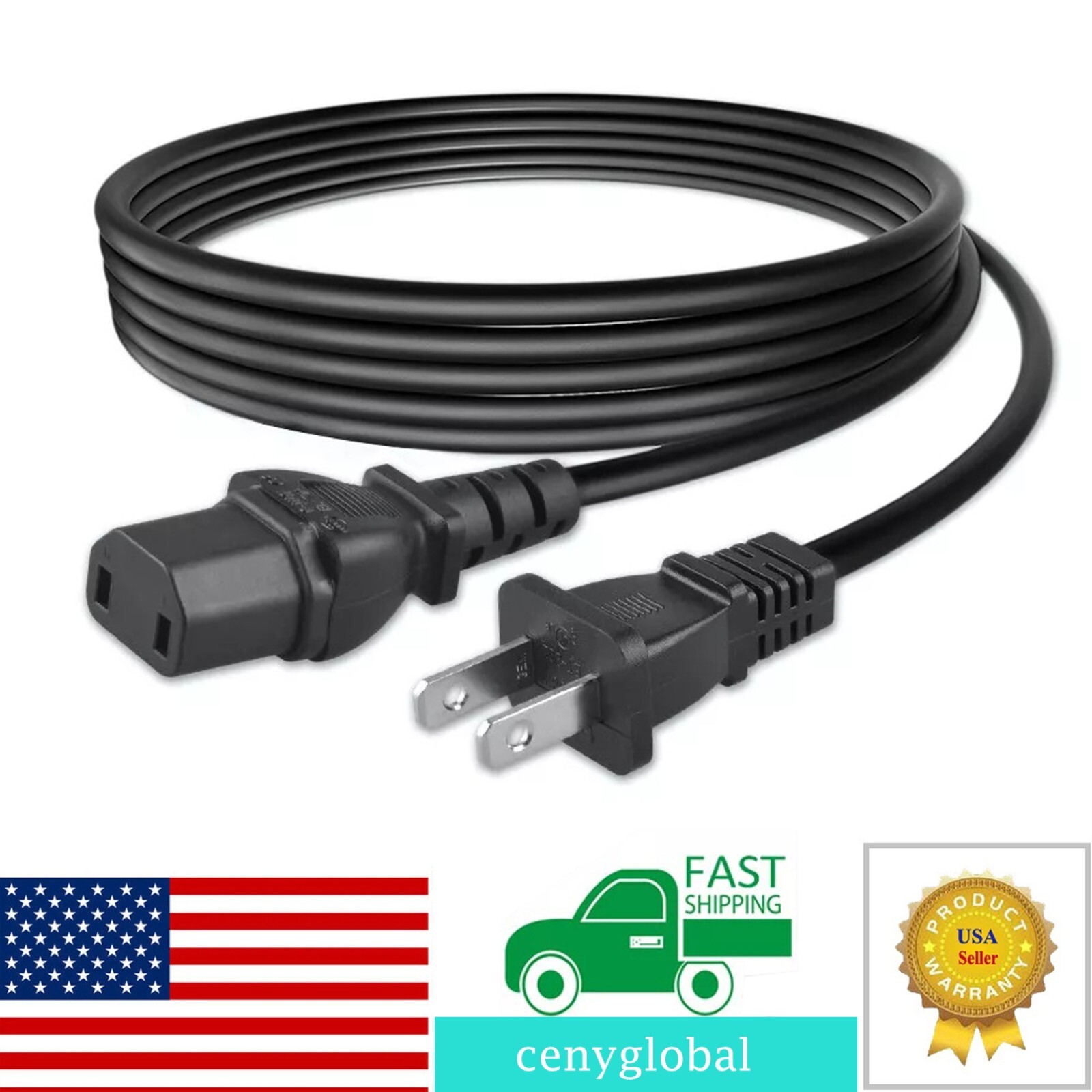 2 Prong AC Power Cord Cable US Plug For Sony PS4 Pro PlayStation 4 Pro Xbox One