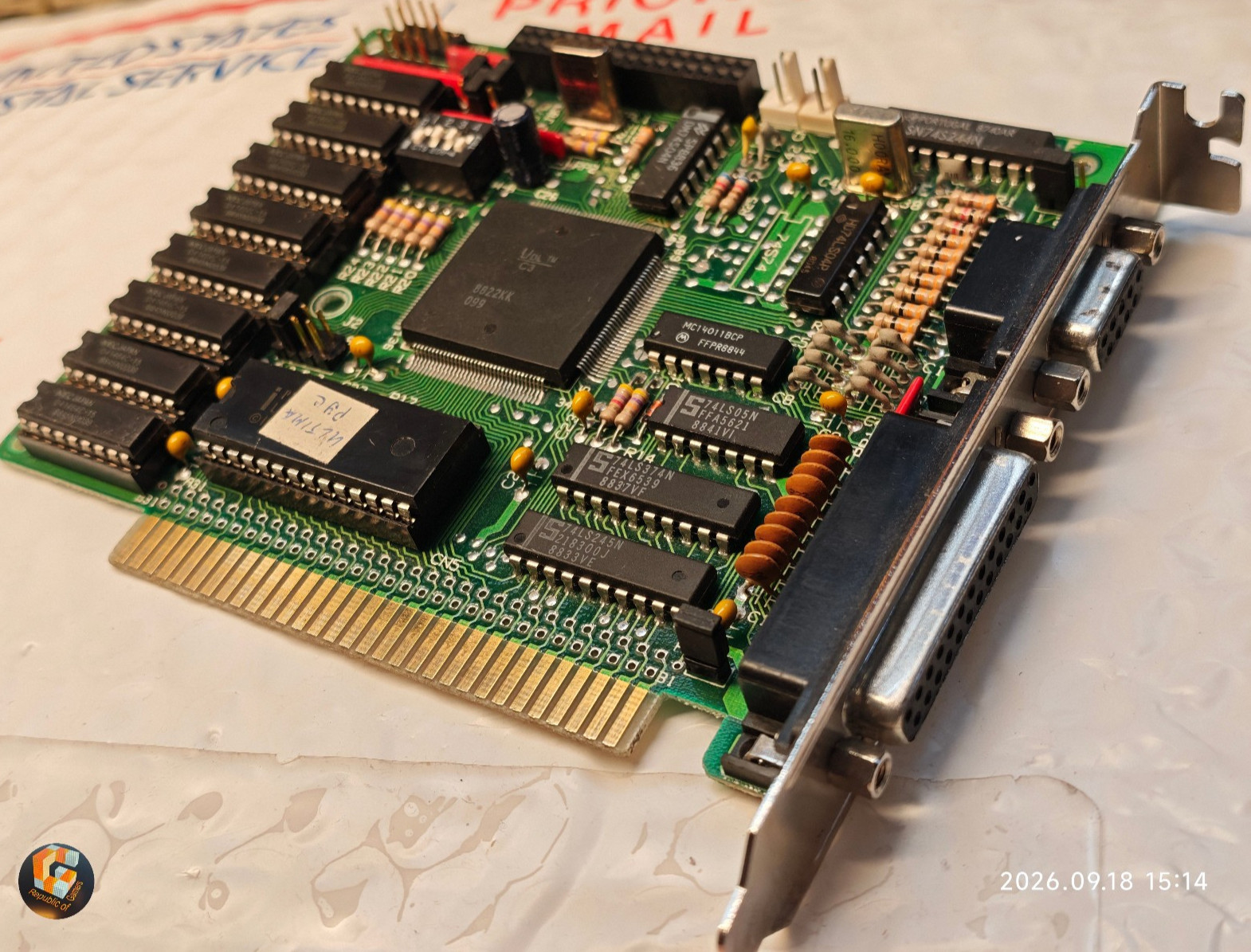 VINTAGE 8-Bit ISA EGA/MDA Video Card JUKO ULTIMATE EGA w Bus Mouse DB-25 256 KB