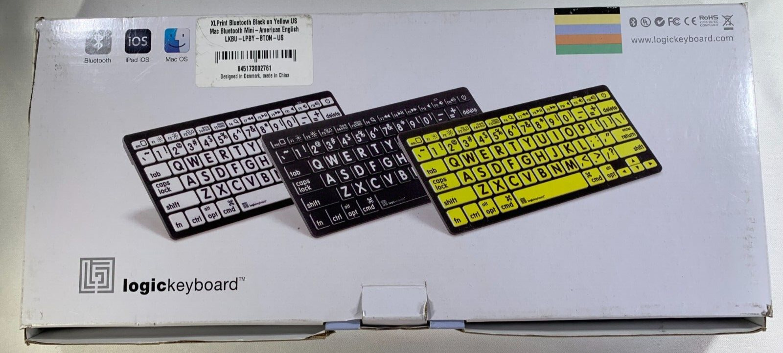 LogicKeyboard Astra 104 Keys Xlprint Mac Keyboard (US, WHITE ON BLACK) BKB3001