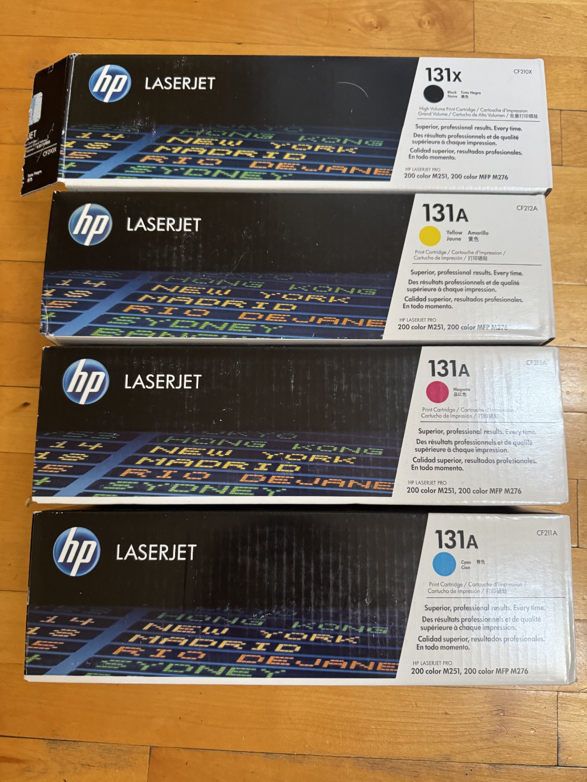 HP 131A / 131x Toner Set OEM Cartridge - Cyan, Yellow, Magenta, Black - Open