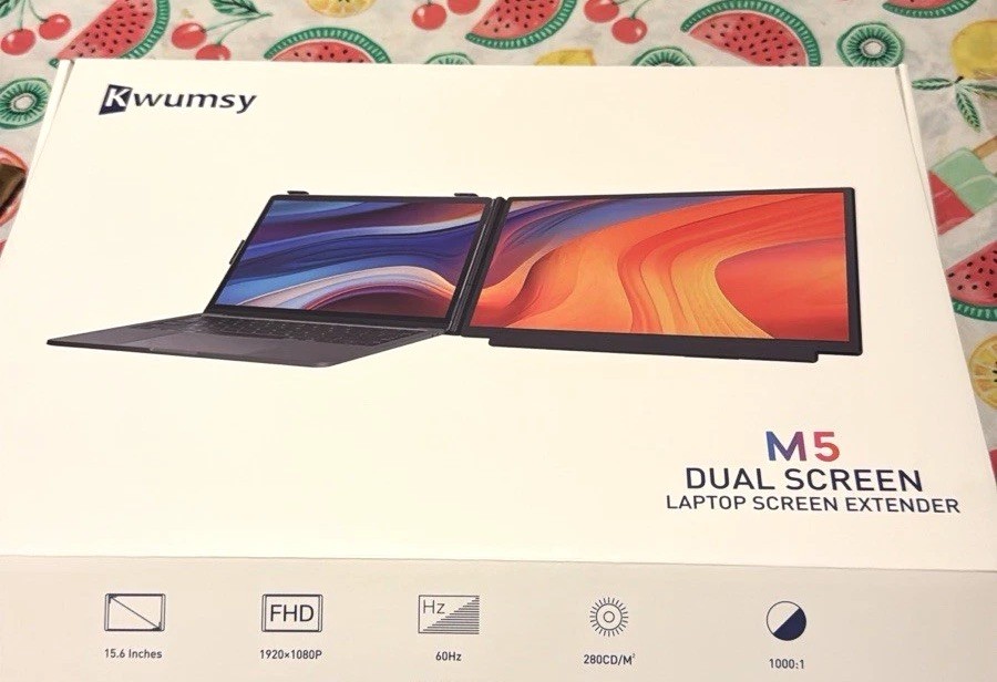 Kwumsy M5 Dual Screen Laptop Screen Extender, Universal Compatibility