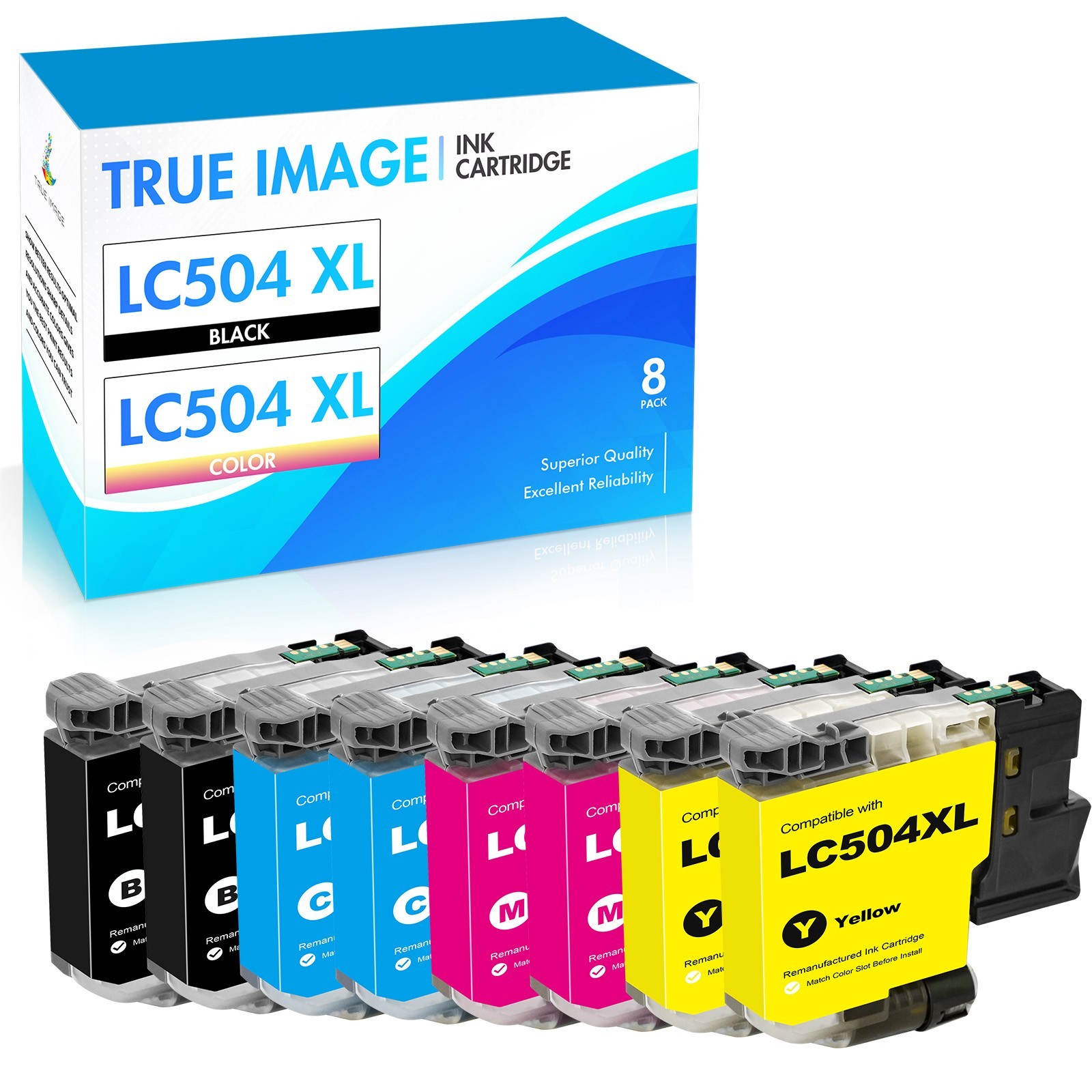 Compatible BCMY Ink Cartridge for Brother LC504XL MFC-J1365DW MFC-J1367DW LOT
