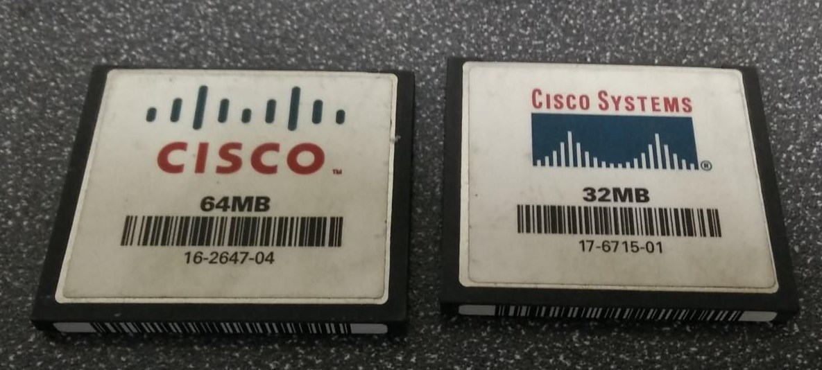 11x Cisco 64MB: 9x 16-2647-04, 2x 16-2647-02 & 4x 32MB 17-6715-01 CF Cards