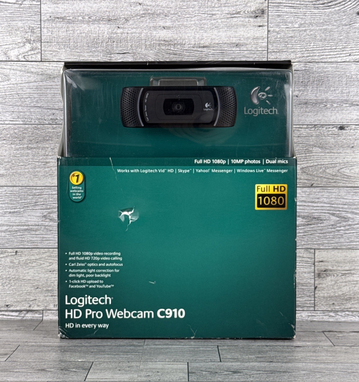 Logitech HD Pro Webcam C910 Black Full HD 1080 10MP Photos New In Box SEE DESCRI