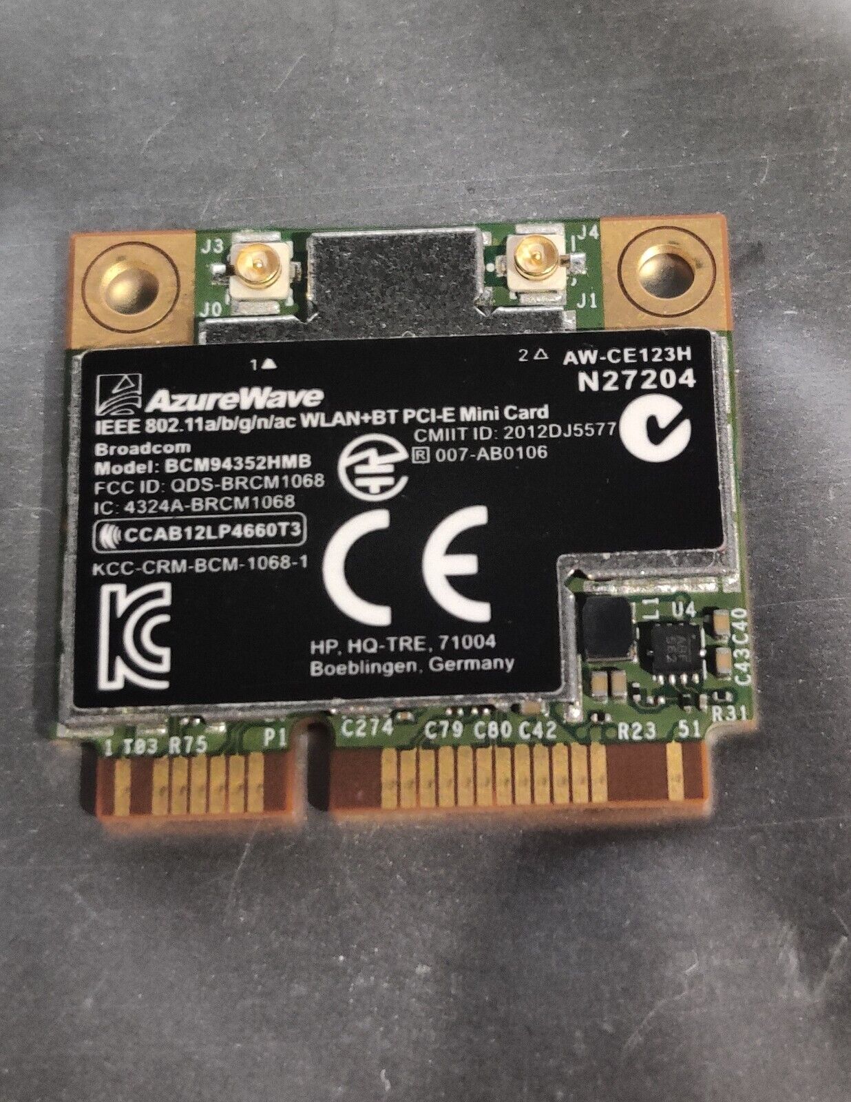 Azurewave AW-CE123H Broadcom BCM94352 802.11ac WiFi card+Bluetooth 4.0 for MAC