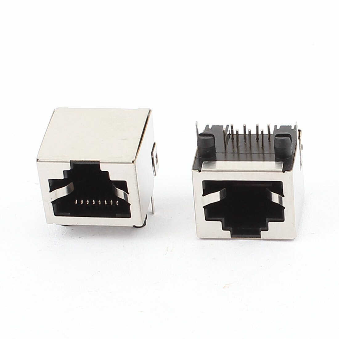 2 Pcs RJ45 Modular Jack 8P8C PCB Mount Socket Network Connectors Couplers
