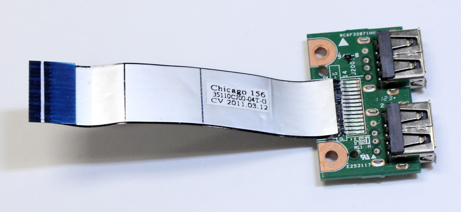 HP 2000-200 Series Genuine Laptop Dual USB Board 35110CJ00-04T-G w/ Ribbon Cable