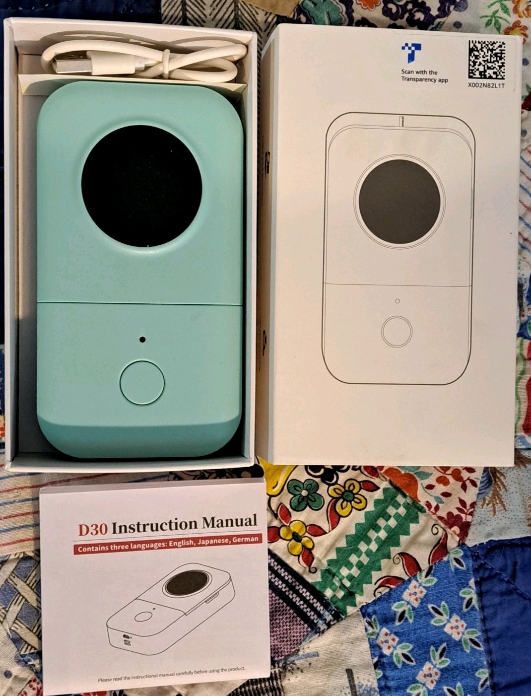 Smart Mini Label Maker Phomemo D30 Green Aqua Inkless Portable Smart App