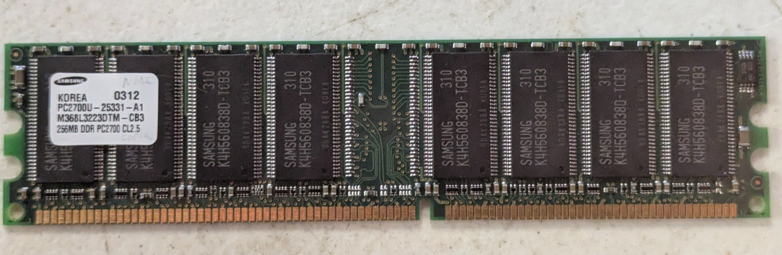 Samsung M368L3223DTM-CB3 256MB DDR PC2700 CL2.5 184-Pin DIMM RAM