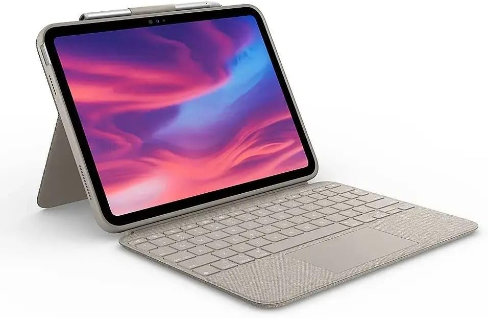 Logitech Combo Touch Backlit Keyboard Detachable Case Apple iPad 10th Gen - Sand