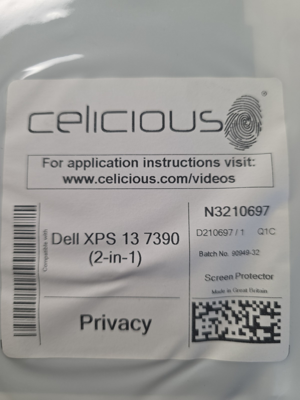 Dell XPS 13 7390 (2-in-1) Privacy  Screen Protector