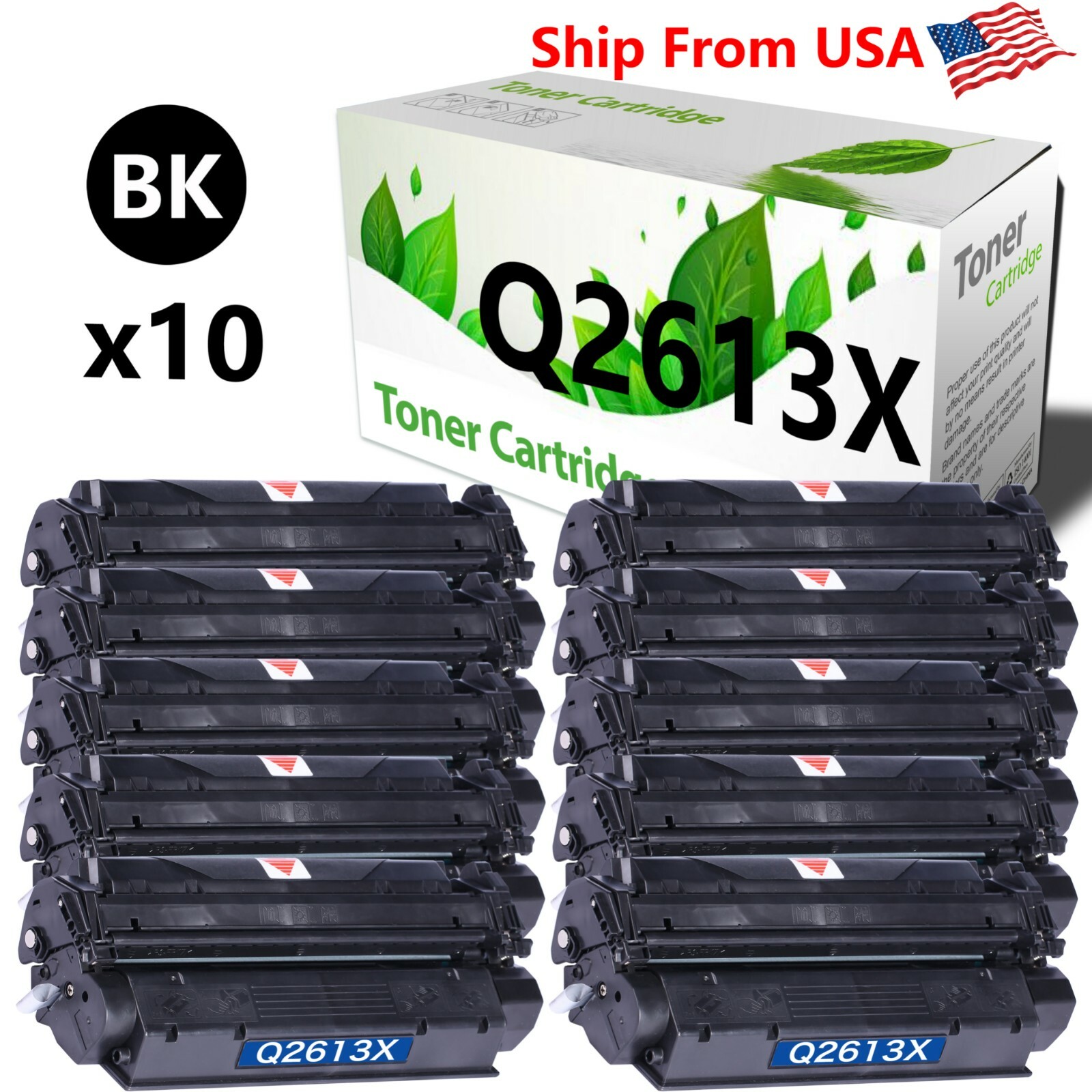10 PK Q2613X 13X Black High Cap Toner Cartridge For Laser Jet 1300n