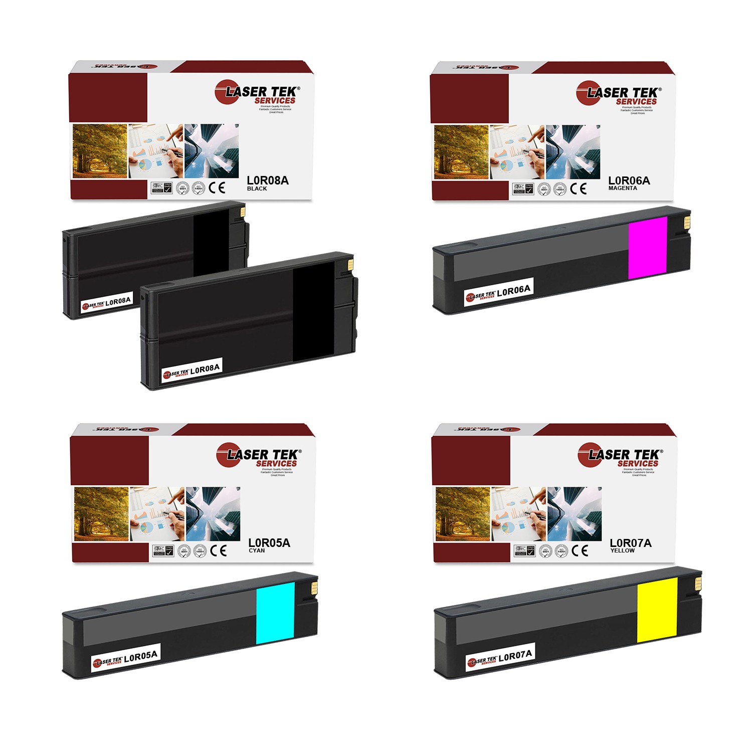 5Pk LTS 976Y BCMY HY Compatible for HP Pagewide Pro 552 577 Ink Cartridge
