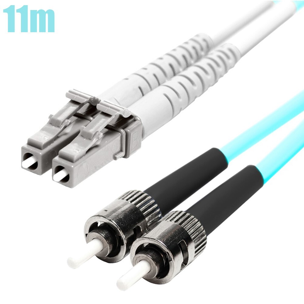 11M LC-ST Fiber Optic MultiMode 50/125 Duplex OM3 Optical Patch Cable 10G Aqua