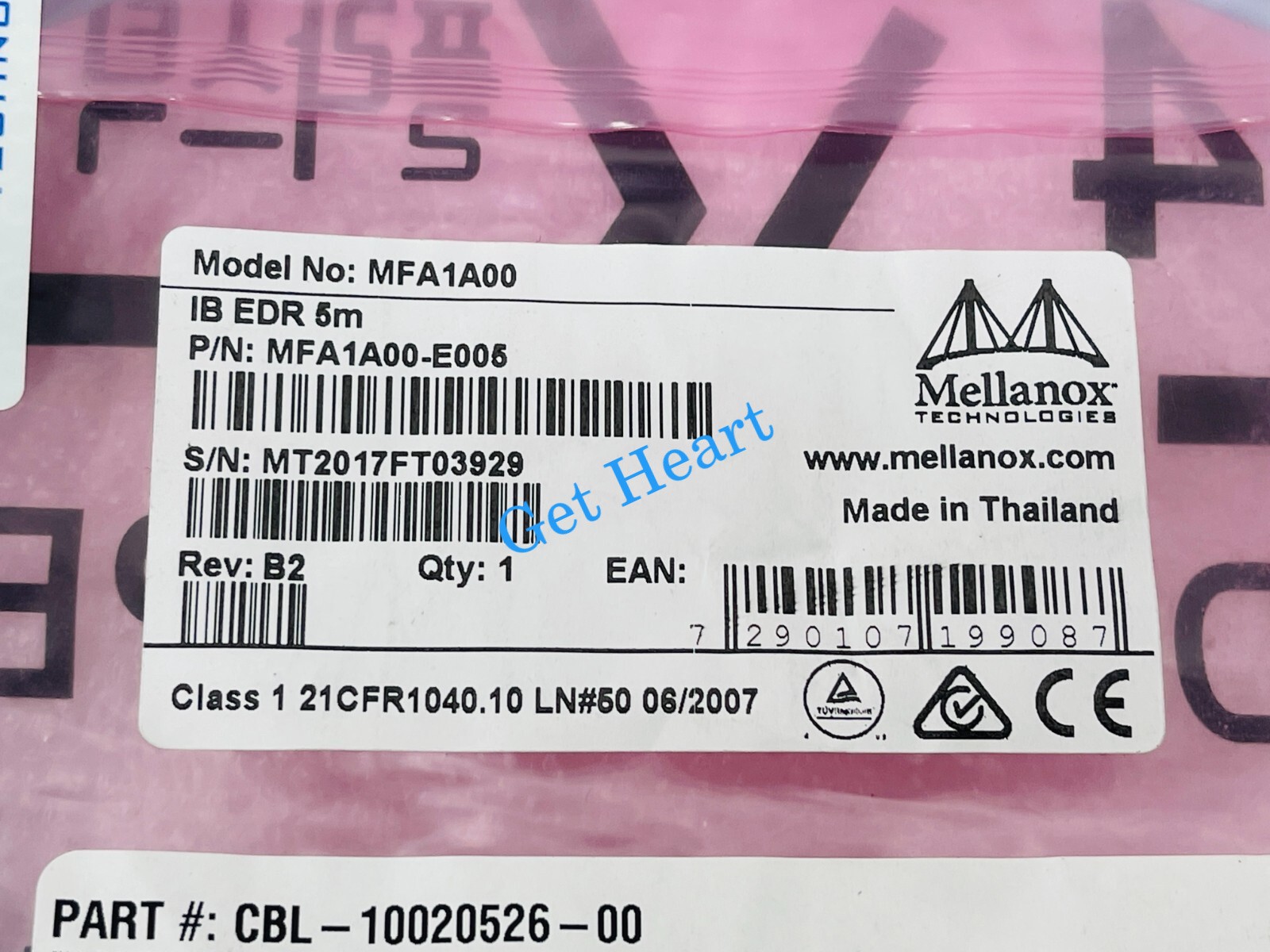 NEW Mellanox MFA1A00-E005, QSFP28 5M  Active Optical Cable FedEx or DHL or UPS
