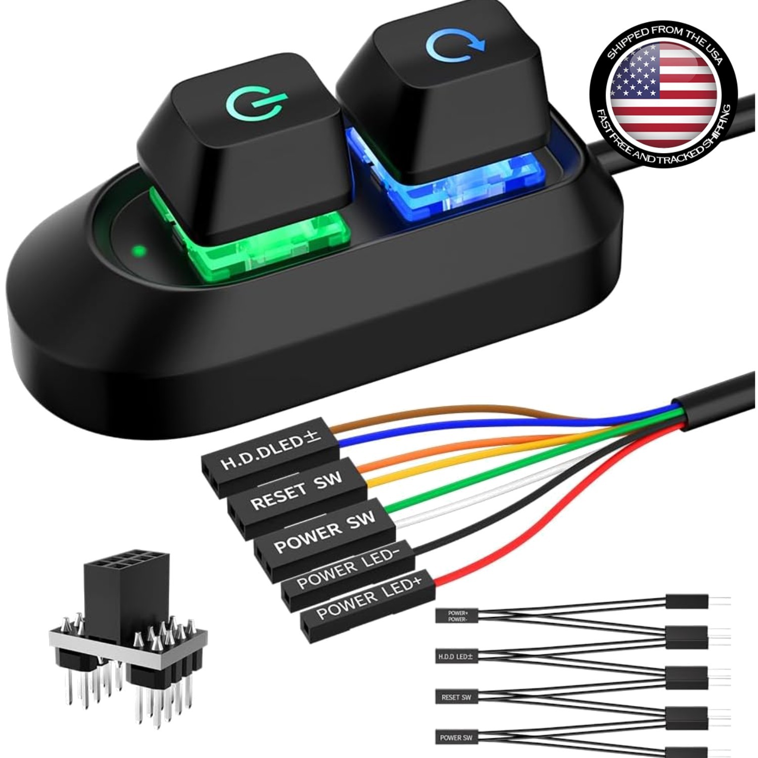 Versatile External PC Power Button with Splitters for Easy Access and Operation