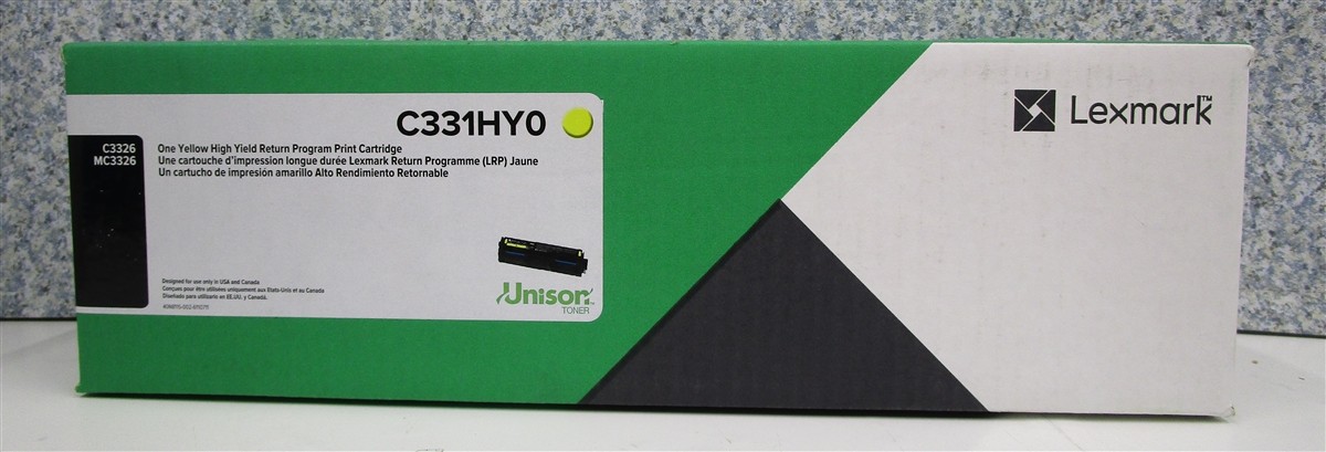 LEXMARK GENUINE C331HY0 Toner Cartridge Yellow for C3326 MC3326 NEW